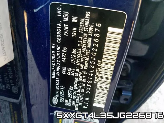 5XXGT4L35JG226876 фото 2