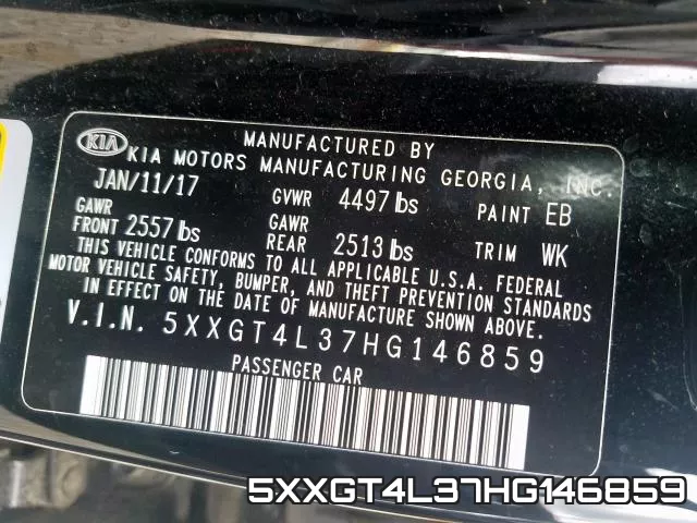 5XXGT4L37HG146859 фото 2