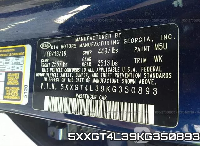 5XXGT4L39KG350893 фото 10