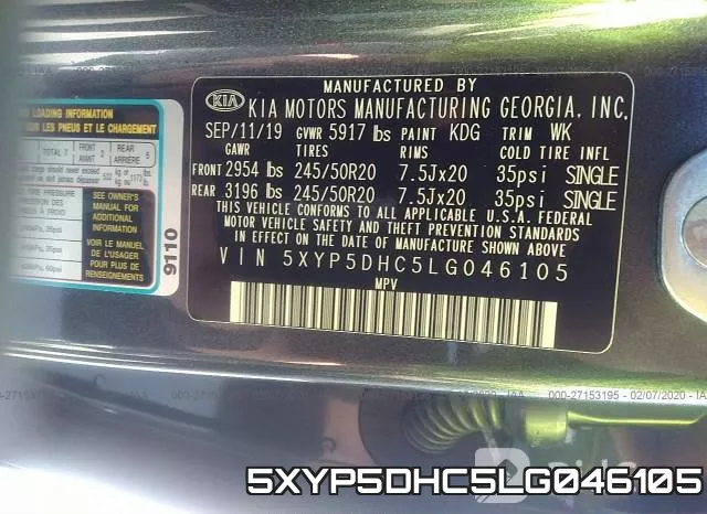 5XYP5DHC5LG046105 фото 10