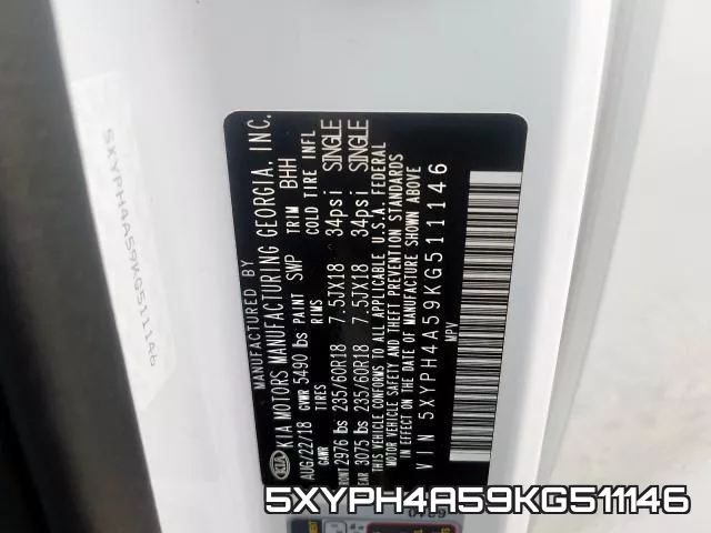 5XYPH4A59KG511146 фото 2