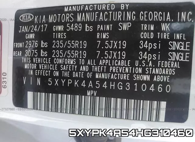 5XYPK4A54HG310460 фото 10