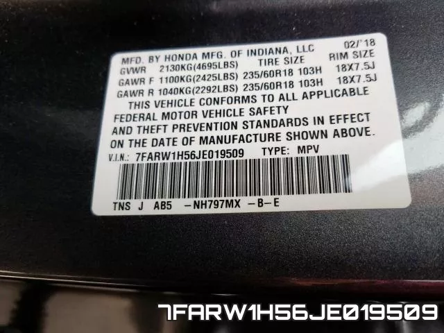 7FARW1H56JE019509 фото 2