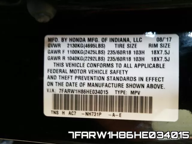 7FARW1H86HE034015 фото 2