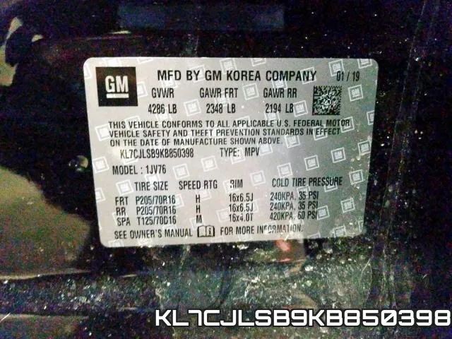 KL7CJLSB9KB850398 фото 2