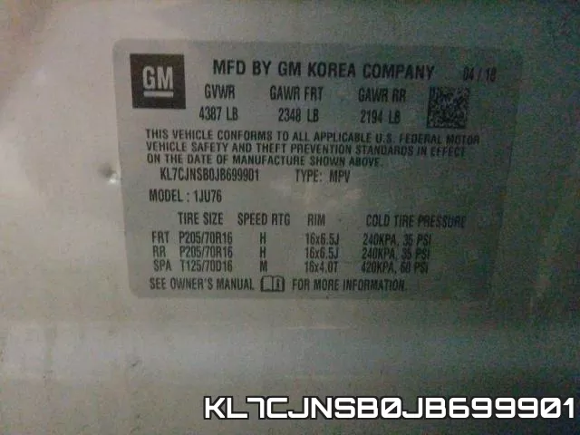 KL7CJNSB0JB699901 фото 2