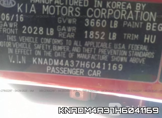 KNADM4A37H6041169 фото 10