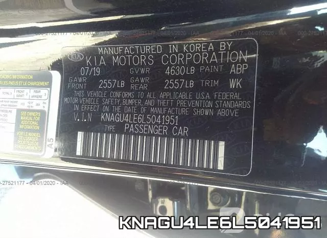 KNAGU4LE6L5041951 фото 10