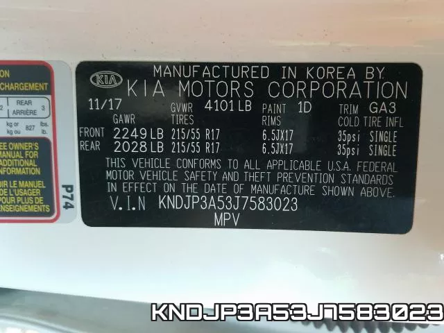 KNDJP3A53J7583023 фото 2