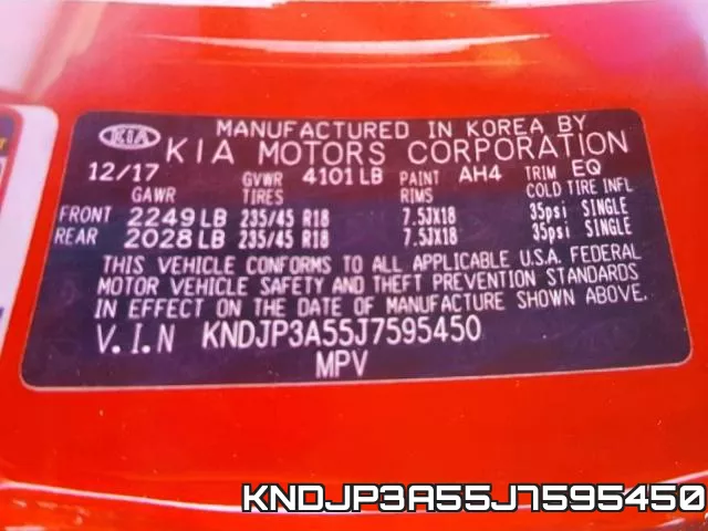 KNDJP3A55J7595450 фото 2