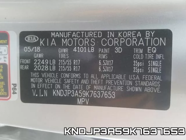 KNDJP3A59K7637653 фото 2