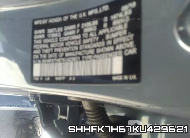 SHHFK7H67KU423621 фото 10
