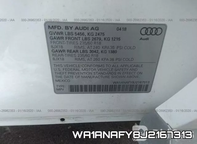 WA1ANAFY8J2167313 фото 10