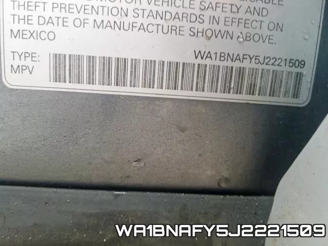 WA1BNAFY5J2221509 фото 2