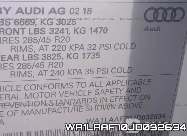 WA1LAAF70JD032634 фото 10