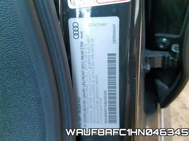 WAUF8AFC1HN046345 фото 2