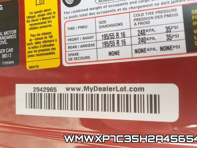 WMWXP7C35H2A45654 фото 2