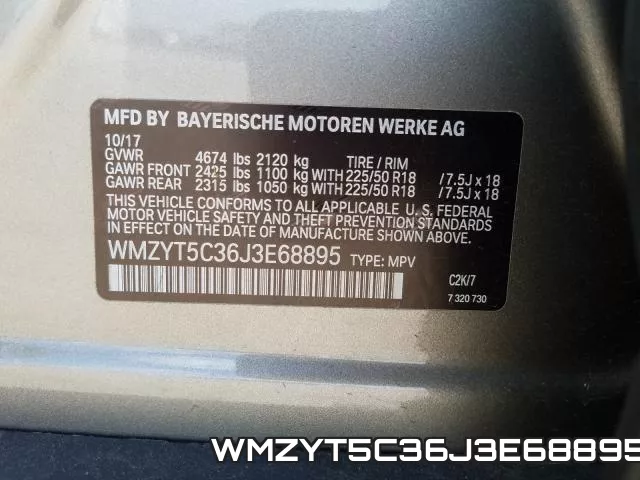 WMZYT5C36J3E68895 фото 2