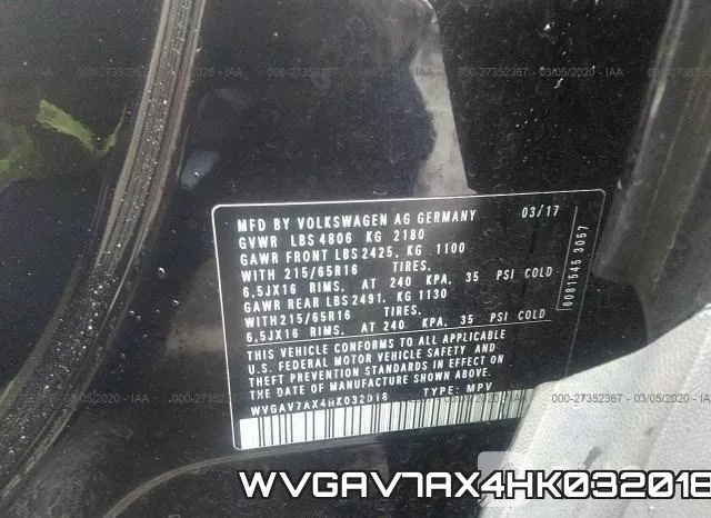 WVGAV7AX4HK032018 фото 10