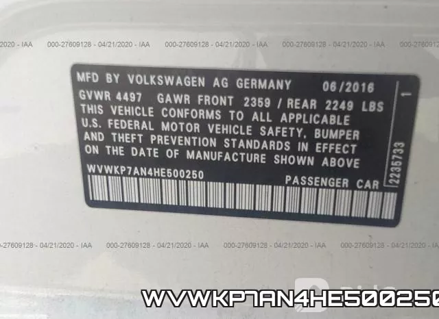 WVWKP7AN4HE500250 фото 10