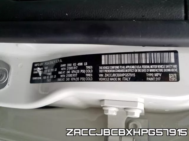 ZACCJBCBXHPG57915 фото 2