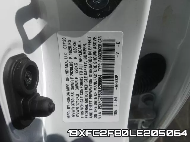 19XFC2F80LE205064 фото 2