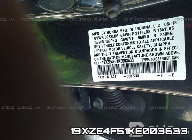 19XZE4F51KE003633 фото 10