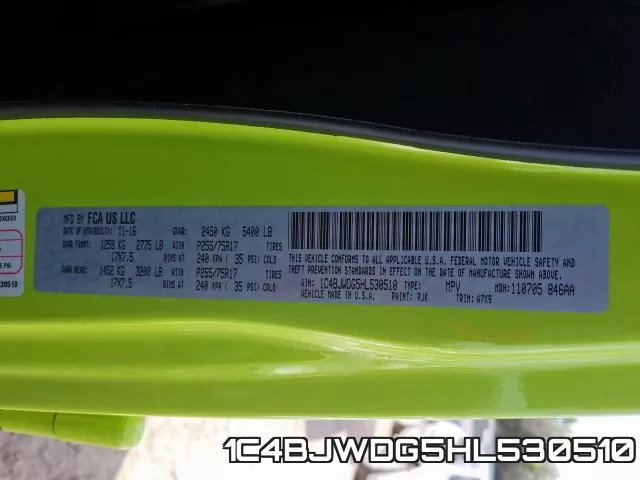 1C4BJWDG5HL530510 фото 2