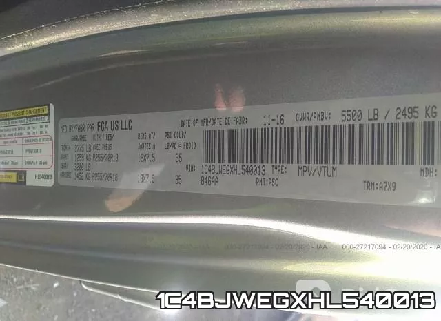 1C4BJWEGXHL540013 фото 10