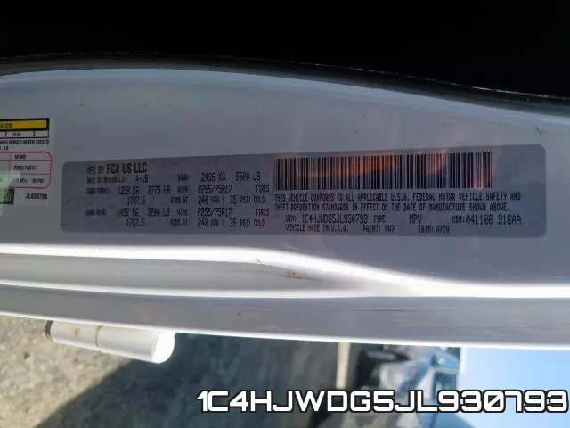 1C4HJWDG5JL930793 фото 2