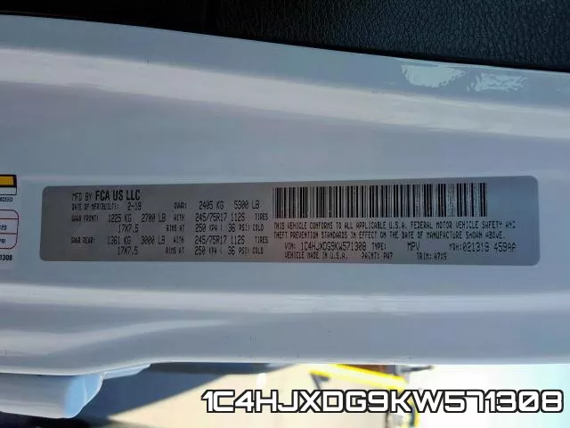 1C4HJXDG9KW571308 фото 2