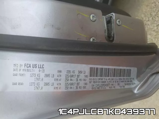 1C4PJLCB7KD439377 фото 2