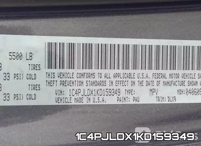 1C4PJLDX1KD159349 фото 10