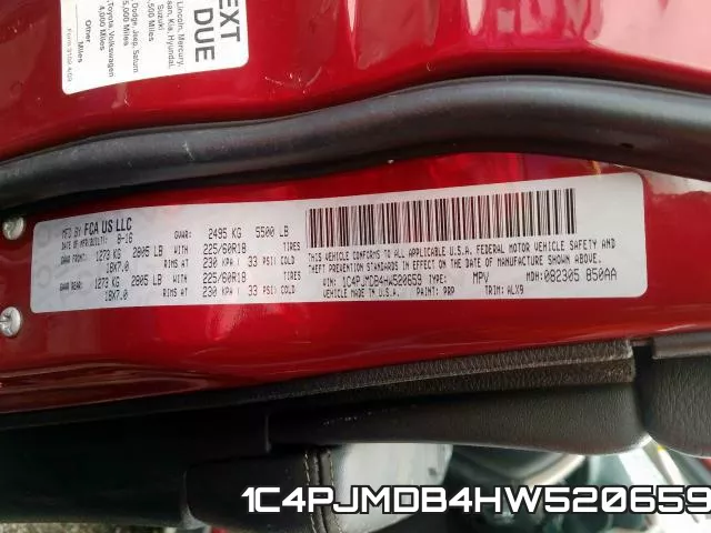 1C4PJMDB4HW520659 фото 2