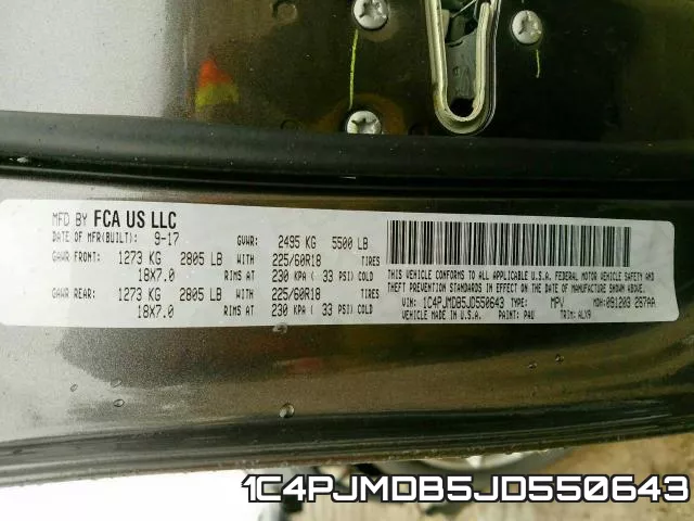 1C4PJMDB5JD550643 фото 2