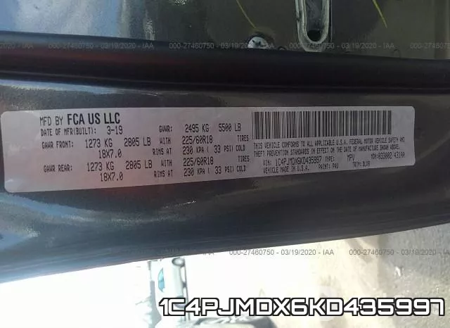 1C4PJMDX6KD435997 фото 10