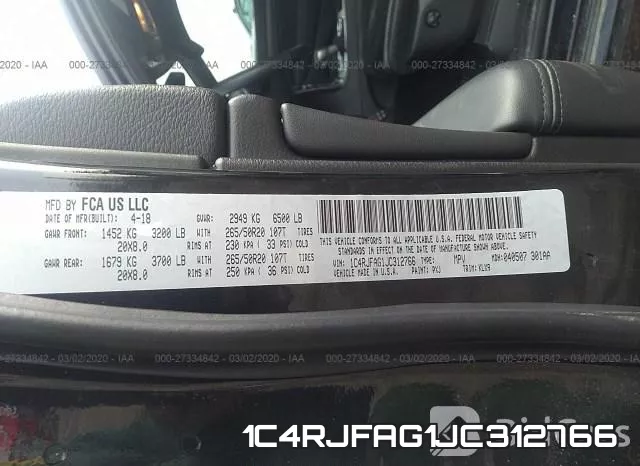1C4RJFAG1JC312766 фото 10