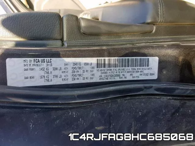 1C4RJFAG8HC685068 фото 2