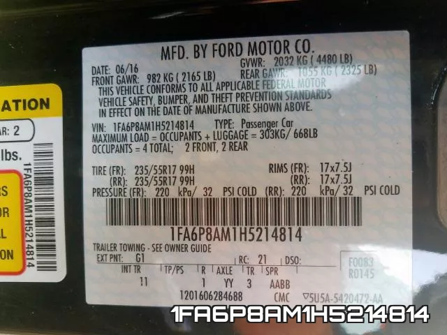 1FA6P8AM1H5214814 фото 2