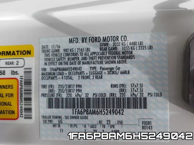 1FA6P8AM6H5249042 фото 2