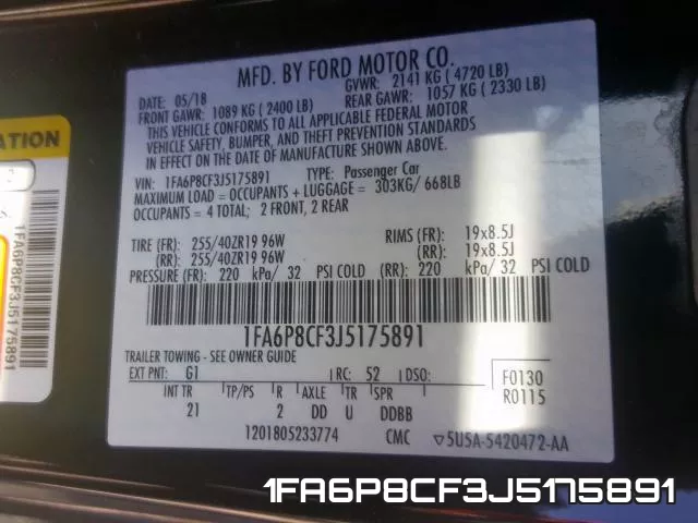 1FA6P8CF3J5175891 фото 2