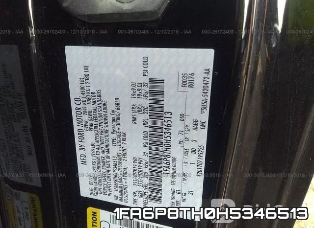 1FA6P8TH0H5346513 фото 10