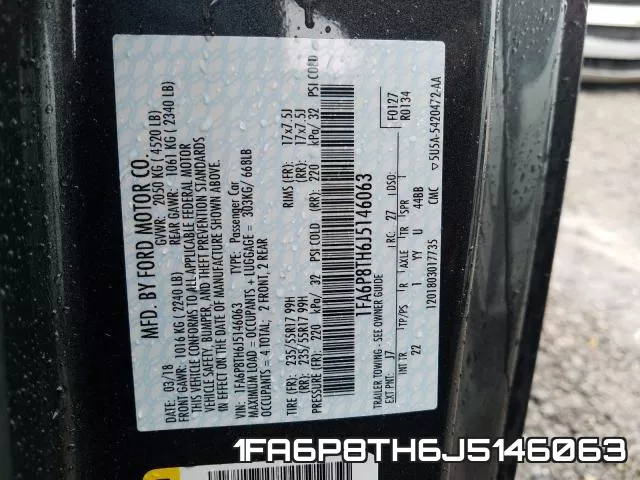 1FA6P8TH6J5146063 фото 2