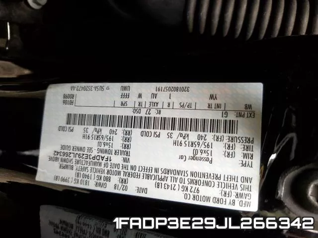 1FADP3E29JL266342 фото 2