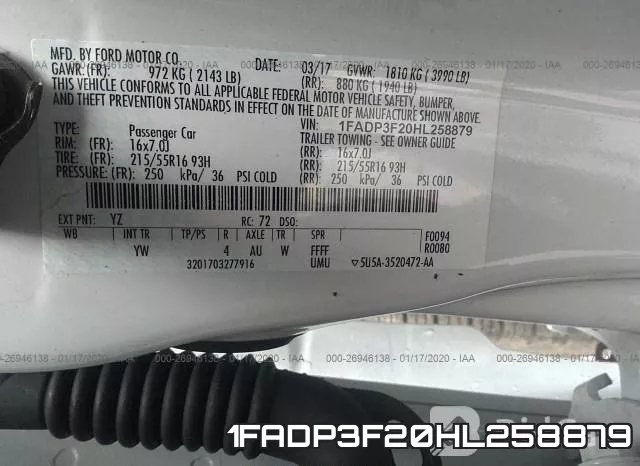 1FADP3F20HL258879 фото 10