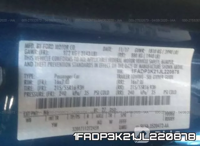 1FADP3K21JL220878 фото 10