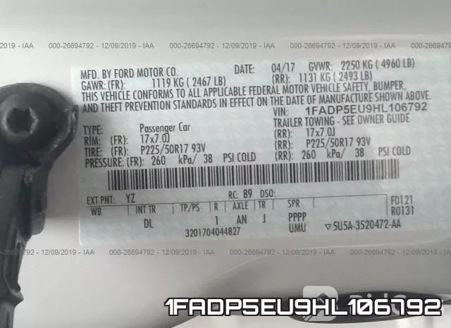 1FADP5EU9HL106792 фото 10