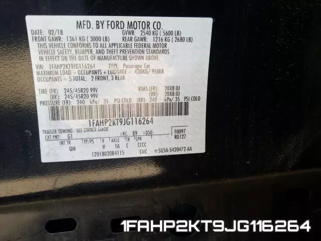 1FAHP2KT9JG116264 фото 2