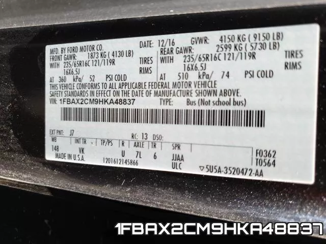 1FBAX2CM9HKA48837 фото 2