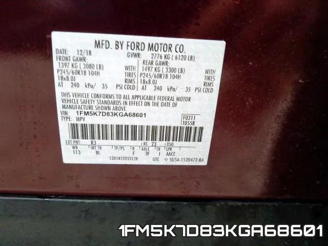 1FM5K7D83KGA68601 фото 2